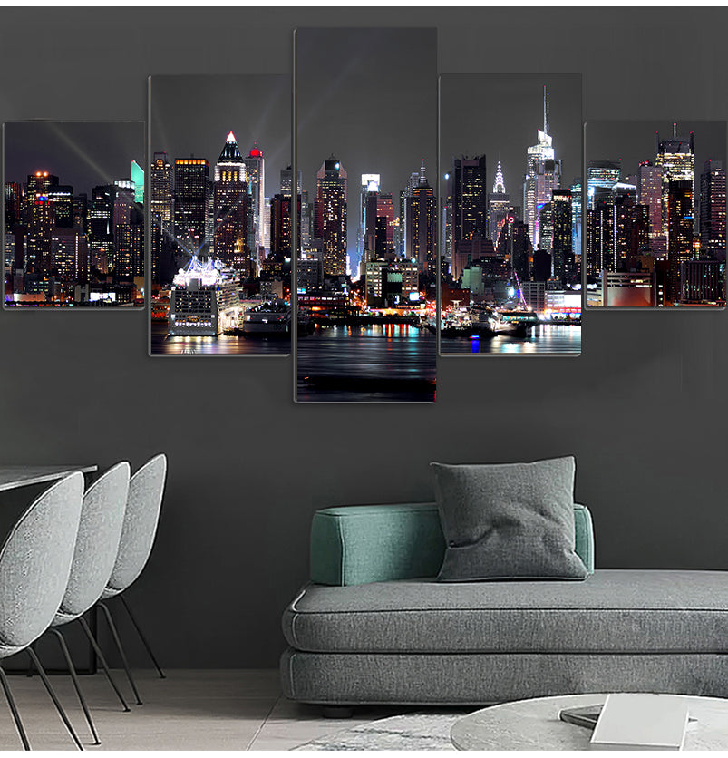 Wall Painting Canvas New York City Architecture Landscape Print Night View Poster Home Decor Wall Painting Canvas New York City Architecture Landscape Print Night View Poster Home Decor